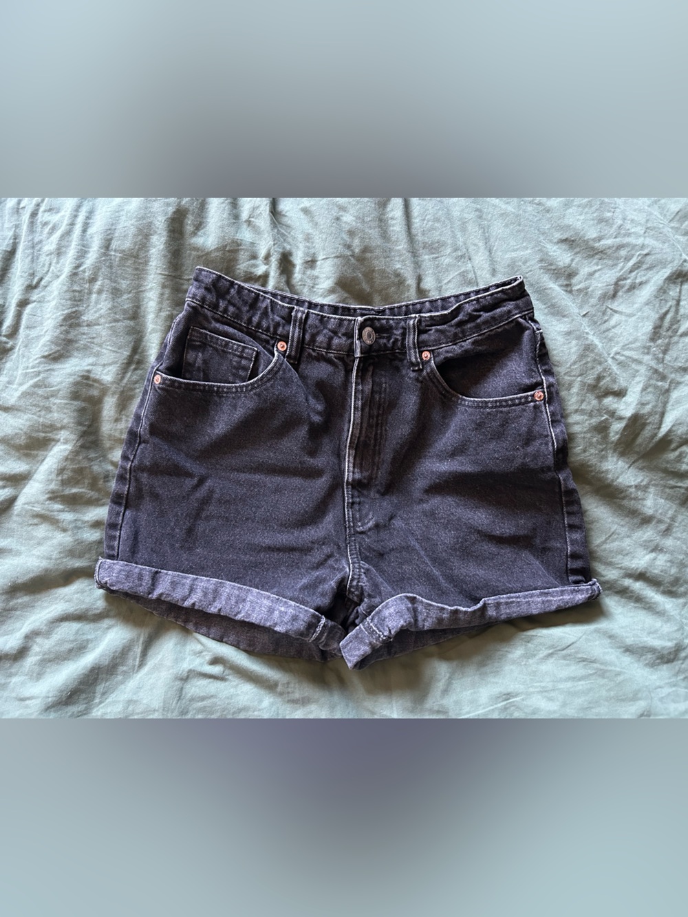 Zara black denim shorts